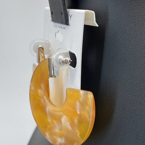 Yellow Resin Hoop Earrings Laundry by Shelli Segal - Picture 5 of 6